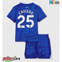 Camiseta Chelsea Moises Caicedo #25 Primera Equipación para niños 2025-26 manga corta (+ pantalones cortos)